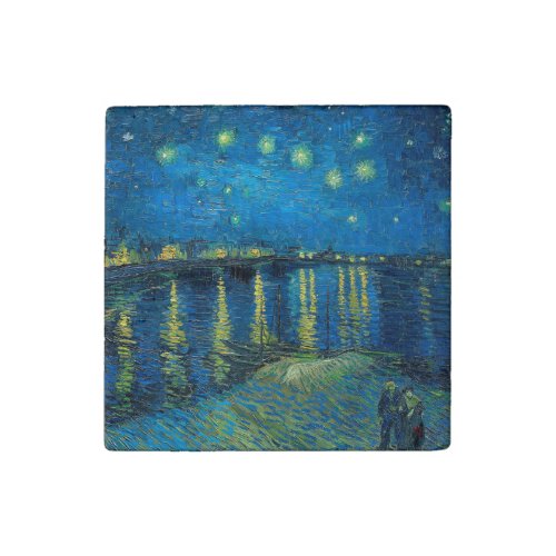 Vincent Van Gogh Starry Night Over the Rhone Stone Magnet