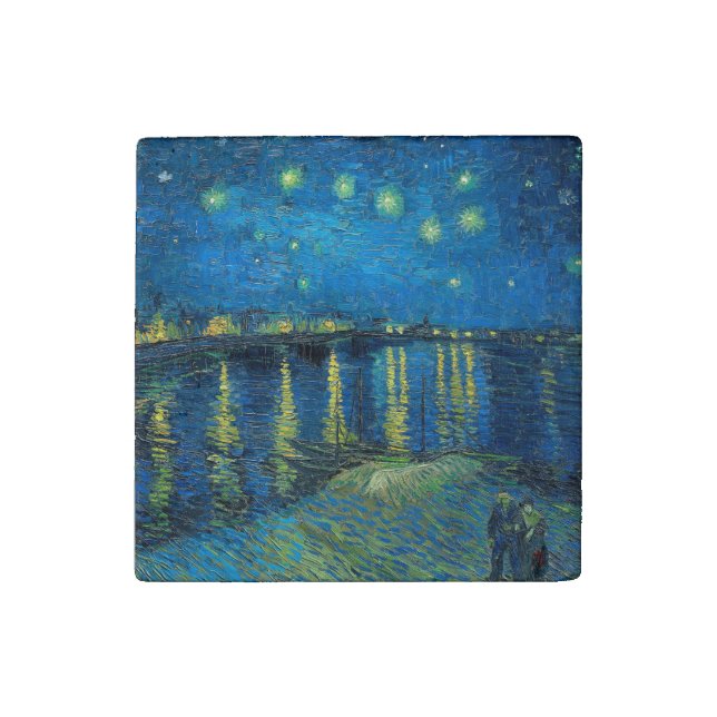 Vincent Van Gogh Starry Night Over the Rhone Stone Magnet (Fourth Magnet)