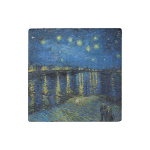 Vincent van Gogh - Starry Night Over the Rhone Stone Magnet