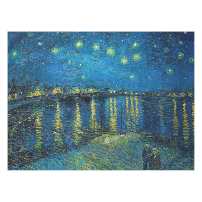 Vincent Van Gogh Starry Night Over the Rhone Tablecloth (Front (Horizontal))