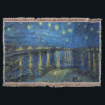 Vincent van Gogh - Starry Night Over the Rhone Throw Blanket<br><div class="desc">Starry Night Over the Rhone / Nuit etoilee sur le Rhone - Vincent van Gogh,  Oil on Canvas,  1888,  Arles</div>