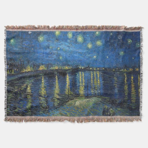 Vincent van Gogh _ Starry Night Over the Rhone Throw Blanket