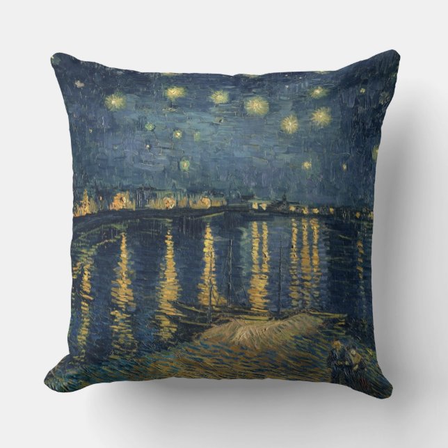 Vincent van Gogh | Starry Night Over the Rhone Throw Pillow (Front)