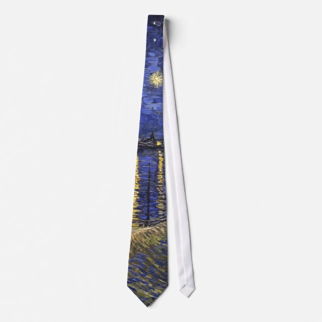 Vincent Van Gogh Starry Night Over The Rhone Tie (Front)