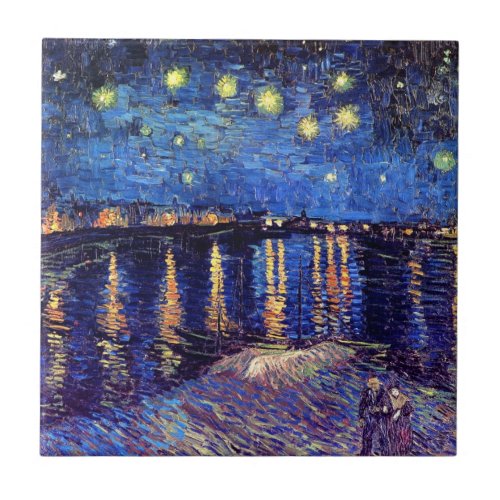 Vincent Van Gogh _ Starry Night Over The Rhone Tile