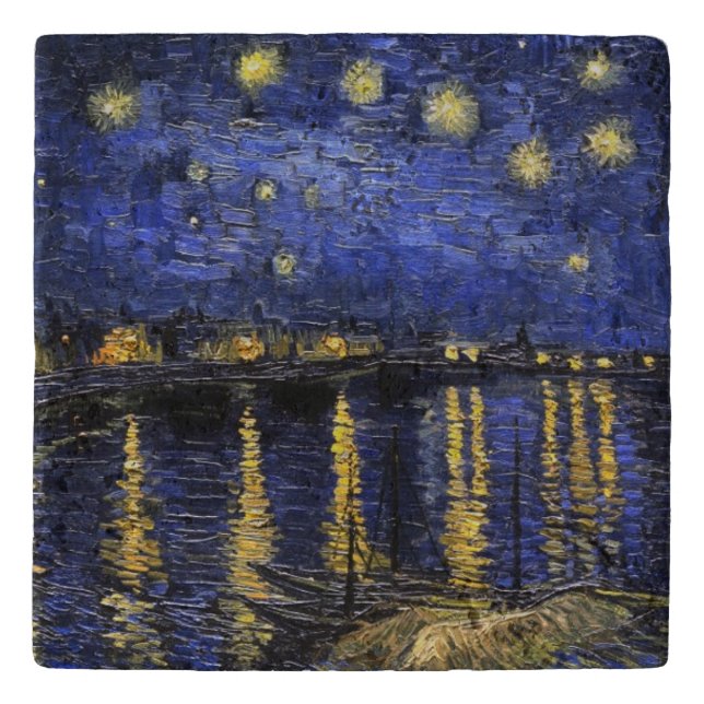 Vincent Van Gogh Starry Night Over The Rhone Trivet (Front)