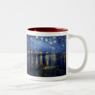 Vincent Van Gogh , Starry Night Over the Rhone Two-Tone Coffee Mug