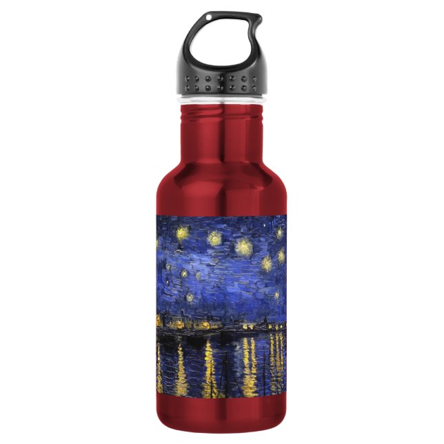 Vincent Van Gogh Starry Night Over The Rhone Water Bottle (Front)