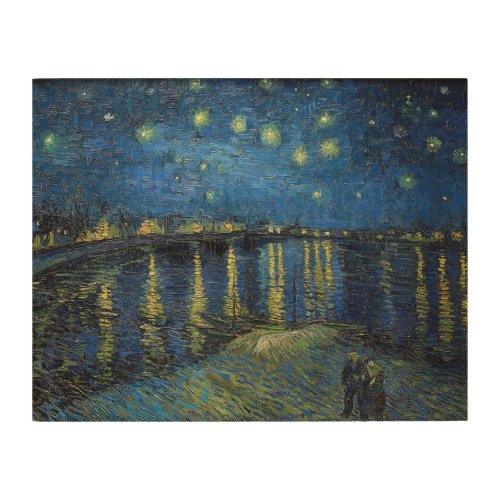 Vincent van Gogh _ Starry Night Over the Rhone Wood Wall Art