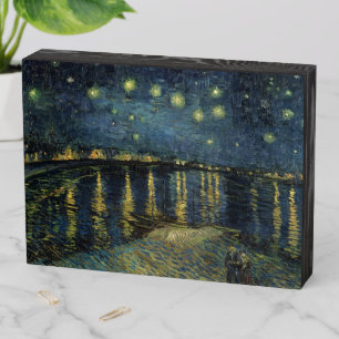 Vincent van Gogh Starry Night Over the Rhone Wooden Box Sign