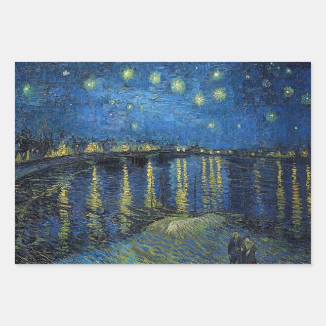 Vincent van Gogh - Starry Night Over the Rhone Wrapping Paper Sheets (Front)