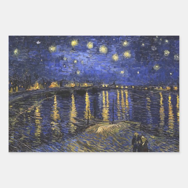 Vincent Van Gogh Starry Night Over The Rhone Wrapping Paper Sheets (Front)