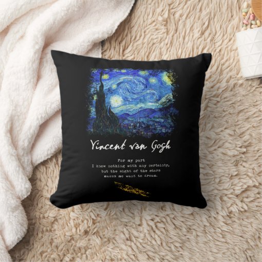 Vincent Van Gogh Starry Night Painting Poem Art Throw Pillow Zazzle