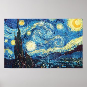Vincent Van Gogh Starry Night Painting Poster by AV_Designs at Zazzle
