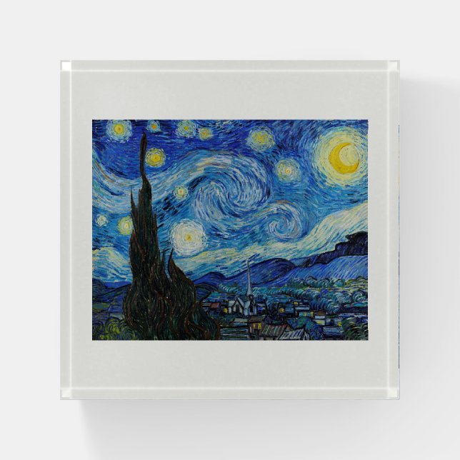 VINCENT VAN GOGH  "STARRY NIGHT" PAPER WEIGHT (Front)