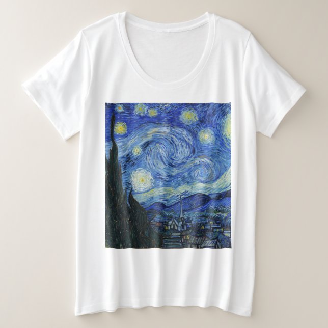 Vincent Van Gogh - Starry Night Plus Size T-Shirt (Design Front)