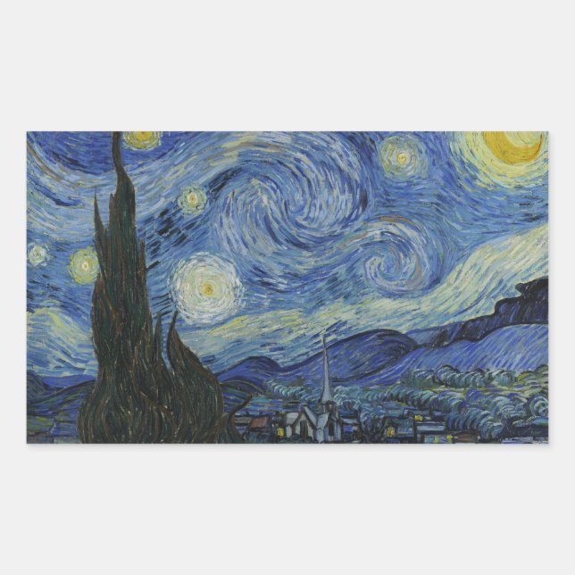 Vincent van Gogh - Starry Night Rectangular Sticker (Front)
