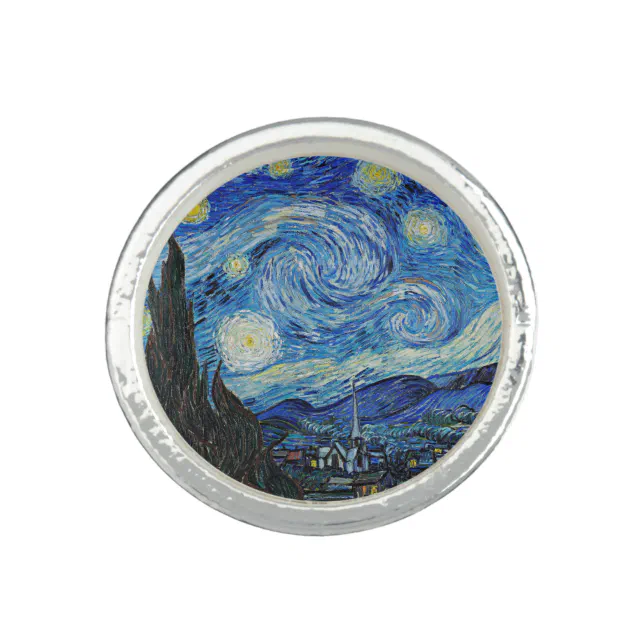 Vincent van Gogh, Starry Night Ring Zazzle