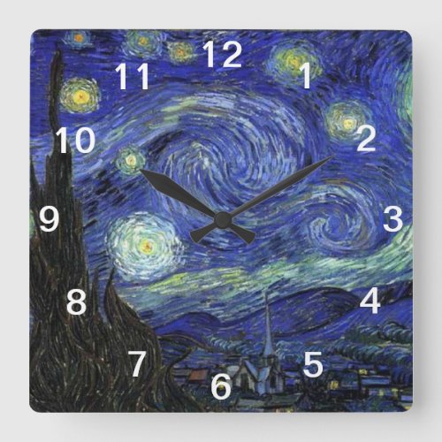 Vincent van GoghStarry Night Square Wall Clock