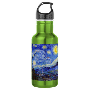 vincent, van, gogh, starry, night stainless steel water bottle