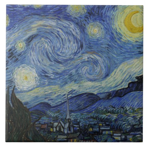 Vincent van Gogh _ Starry Night Tile