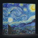 Vincent Van Gogh Starry Night Vintage Fine Art 3 Ring Binder<br><div class="desc">Vincent Van Gogh Starry Night Vintage Fine Art Ring Binder</div>