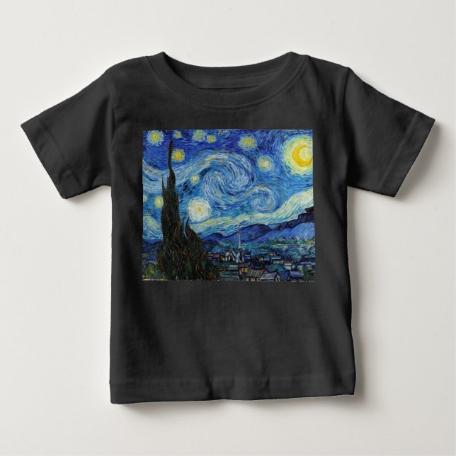 Vincent Van Gogh Starry Night Vintage Fine Art Baby T-Shirt (Front)