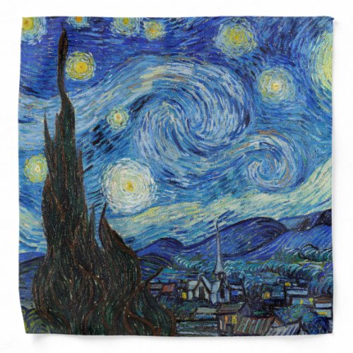 Vincent Van Gogh Starry Night Vintage Fine Art Bandana