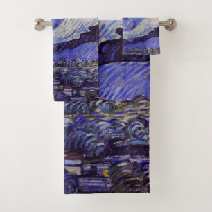 Vincent Van Gogh Starry Night Vintage Fine Art Bath Towel Set