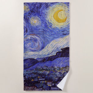 Vincent Van Gogh Starry Night Vintage Fine Art Beach Towel