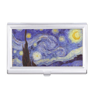 Vincent Van Gogh Starry Night Vintage Fine Art Business Card Holder