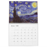 Vincent Van Gogh Starry Night Vintage Fine Art Calendar | Zazzle