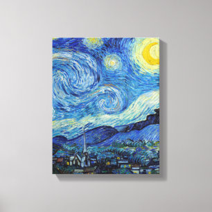 Vincent Van Gogh Starry Night Vintage Fine Art Canvas Print