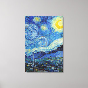 Vincent Van Gogh Starry Night Vintage Fine Art Canvas Print