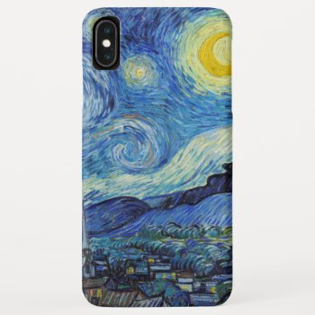 Vincent Van Gogh Starry Night Vintage Fine Art Iphone Xs Max Case by CreativeArtSupply at Zazzle