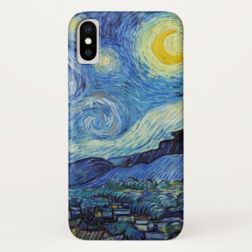 Vincent Van Gogh Starry Night Vintage Fine Art iPhone XS Case