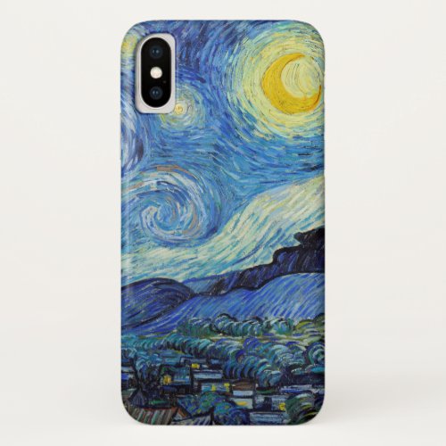 Vincent Van Gogh Starry Night Vintage Fine Art iPhone X Case