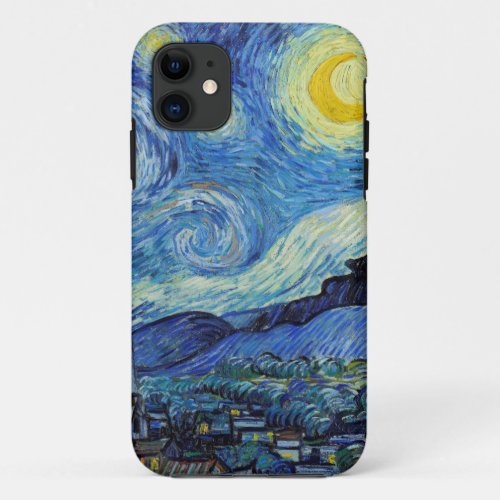 Vincent Van Gogh Starry Night Vintage Fine Art iPhone 11 Case
