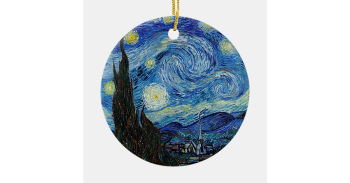 Vincent Van Gogh Starry Night Vintage Fine Art Ceramic Ornament | Zazzle