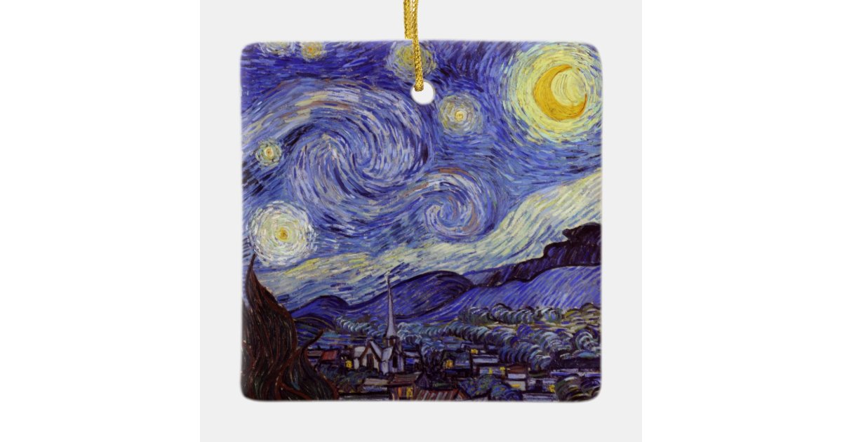 Vincent Van Gogh Starry Night Vintage Fine Art Ceramic Ornament | Zazzle