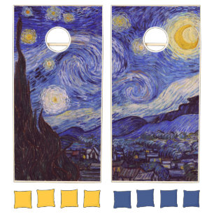 Vincent Van Gogh Starry Night Vintage Fine Art Cornhole Set