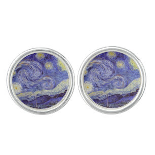 Vincent Van Gogh Starry Night Vintage Fine Art Cufflinks