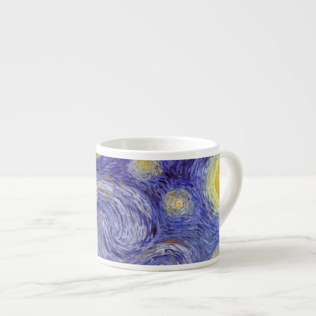 Vincent Van Gogh Starry Night Vintage Fine Art Espresso Cup (Front Right)