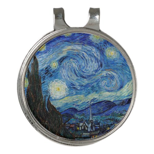 Vincent Van Gogh Starry Night Vintage Fine Art Golf Hat Clip