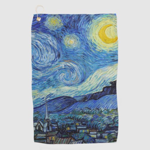 Vincent Van Gogh Starry Night Vintage Fine Art Golf Towel