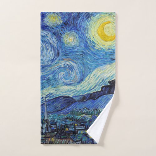 Vincent Van Gogh Starry Night Vintage Fine Art Hand Towel