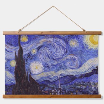 Vincent Van Gogh Starry Night Vintage Fine Art Hanging Tapestry by artfoxx at Zazzle