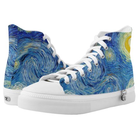 Vincent Van Gogh Starry Night Vintage Fine Art High-top Sneakers