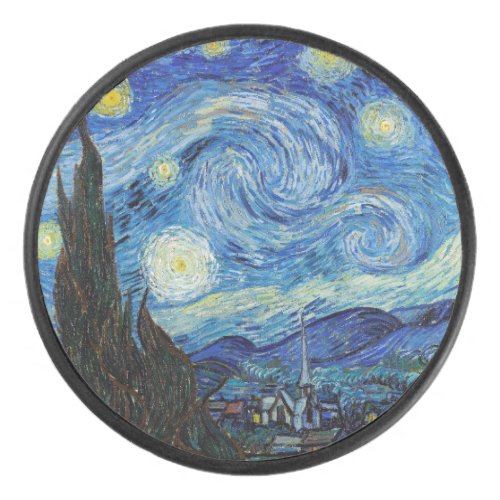 Vincent Van Gogh Starry Night Vintage Fine Art Hockey Puck