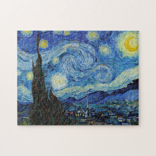 Vincent Van Gogh Starry Night Vintage Fine Art Jigsaw Puzzle